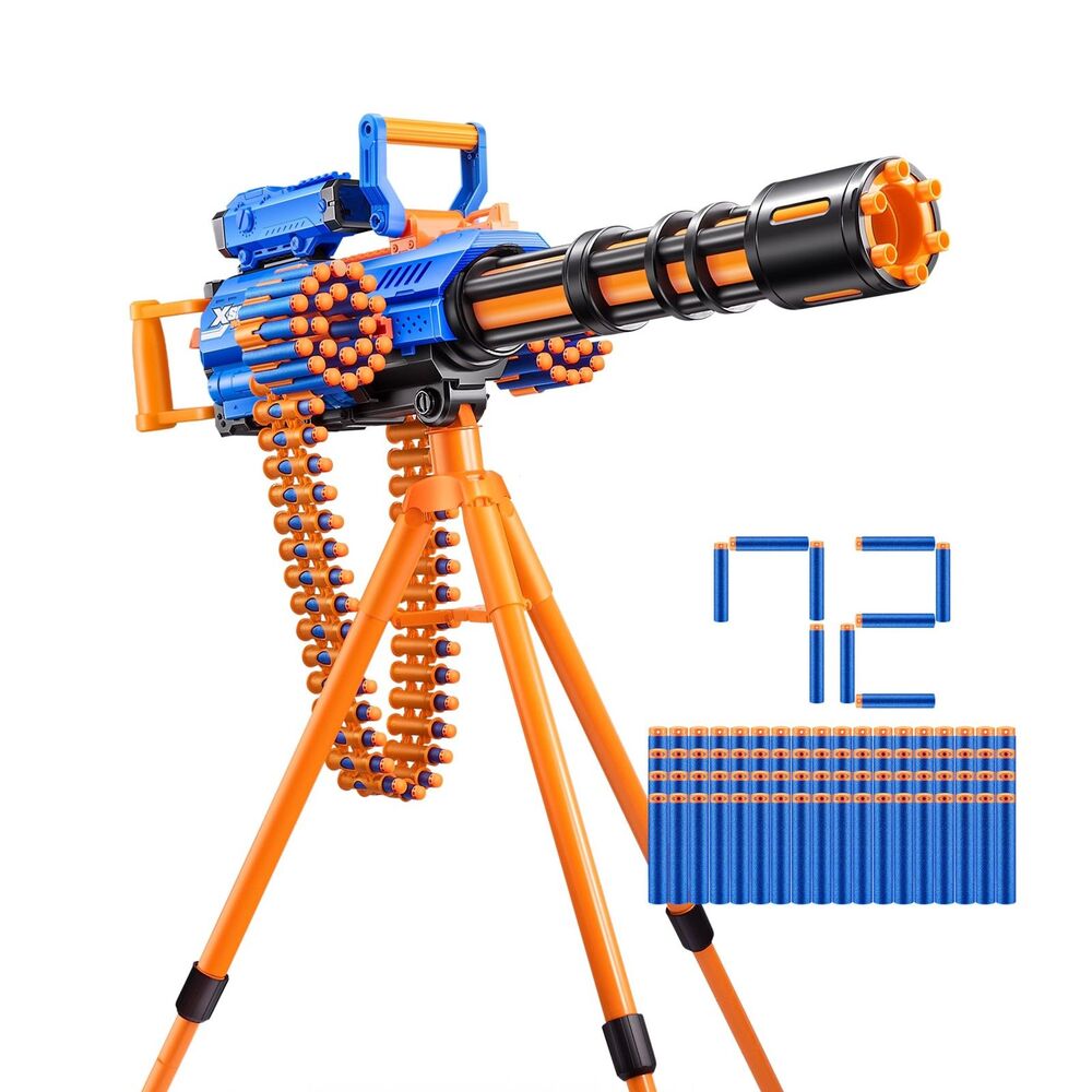 X-Shot Insanity Motorized Rage Fire Blaster ZURU 72 Darts Tripod Scope Toy Gun